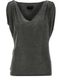 Rrd - Top smanicato in tessuto tecnico con scollo a v - Lyst