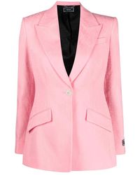 Versace - Chaqueta Jacquard Rosa Con Botones Medusa, Mujer, Talla - Lyst