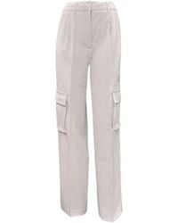 Guess - Broeken ,Polyester Cargo Matea Wijde Pijp Broek - Lyst