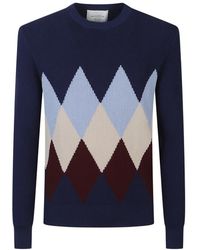Ballantyne - Truien & Vesten ,Blauw ,Kasjmier R Neck Pullover - Lyst