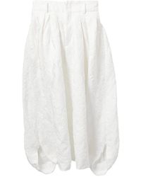 Comme des Garçons - Broeken ,Wit ,Polyester Bloemen Geborduurde Cropped Broek - Lyst