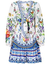 CAMILLA - Short Tie Front Blouson Dress - Lyst