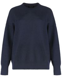 Fabiana Filippi - Gerippter rundhalsausschnitt-pullover aus wolle-baumwollmischung - Lyst