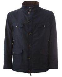 Lardini - Elegante Blauwe Wollen Jas - Lyst