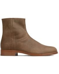 Common Projects - Taupe Leder Seitlicher Reißverschluss Niedriger Absatz Schuhe - Lyst