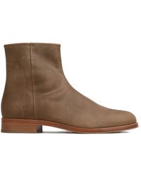 Common Projects - Taupe Leder Seitlicher Reißverschluss Niedriger Absatz Schuhe - Lyst