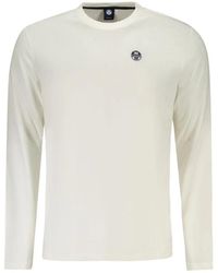 North Sails - Tops ,Wit ,Katoen Witte Katoenen Longsleeve T-Shirt Met Logo - Lyst