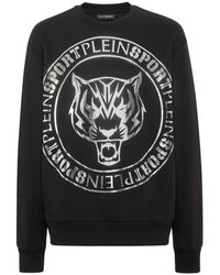 Philipp Plein - Fitness ,Zwart ,Katoen Sweatshirt Tiger - Lyst
