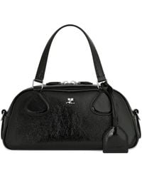 Courreges - Schwarze Tote Tasche Mit Ledergriff - Lyst