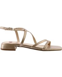 Högl - Goldene Metallic-Sandalen Mit Femininen Riemen - Lyst