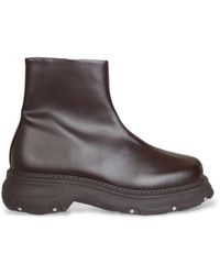 Phileo - Vegan leder trucker boots in braun - Lyst