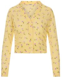 Jil Sander - Truien & Vesten ,Geel ,Katoen Printed Cardigan - Lyst