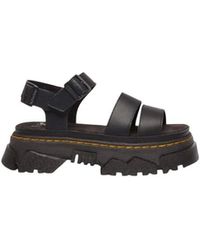 Dr. Martens - Black Leather Flat Sandals - Lyst