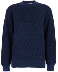 Fendi - Ff Wollen En Zijden Trui - Lyst