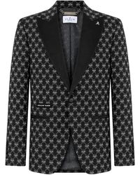 Philipp Plein - Fluwelen Blazer Glitter Monogram - Lyst