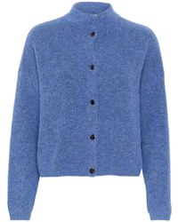 Gestuz - Truien & Vesten ,Blauw ,Wol Blauwe Alphagz Korte Cardigan Jas - Lyst