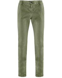 Bomboogie - Broeken ,Groen ,Katoen Slim Fit Chino Broek - Lyst