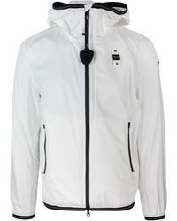 Blauer - Witte Rits Hoodie Jas - Lyst