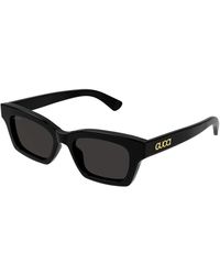Gucci - Accessoires ,Zwart ,Rechthoekige Cat-Eye Zonnebril Met Chromatisch Effect - Lyst