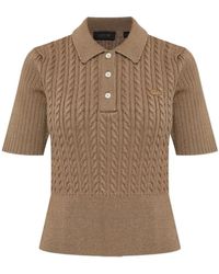 Lacoste - Truien & Vesten ,Leer Runway Kabel Gebreide Polo Sweater - Lyst
