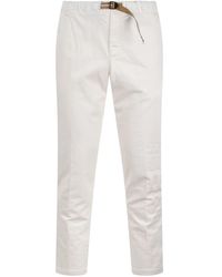 White Sand - Pantaloni in twill di cotone slim fit - Lyst