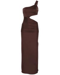 Fisico - Lange Jurk Met Één Schouder, Ringdetail En Cut-Out - Lyst