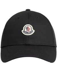 Moncler - Accessoires ,Zwart ,Katoen Gabardine Baseball Cap - Lyst