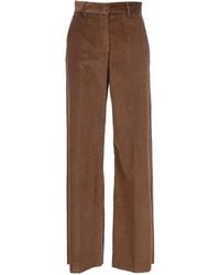 Weekend by Maxmara - Velvet Katoenen Broek Met Wijde Pijpen - Lyst