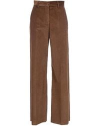 Weekend by Maxmara - Velvet Katoenen Broek Met Wijde Pijpen - Lyst