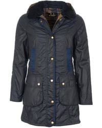 Barbour - Blaue wachsjacke bower stil - Lyst