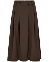 co'couture - Rokken ,Bruin ,Polyester Anyacc Midi Plooirok - Lyst