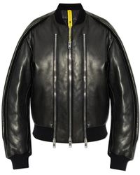 Moncler - Jassen ,Zwart ,Leer 6 Willow Smith Iali Leren Bomberjack - Lyst