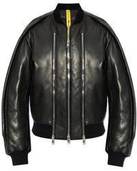Moncler - Jassen ,Zwart ,Leer 6 Willow Smith Iali Leren Bomberjack - Lyst