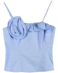 Marella - Tops ,Blauw ,Katoen Sleeveless Top - Lyst