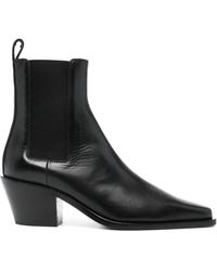 P.A.R.O.S.H. - Schoenen ,Zwart ,Leer Zwarte Leren Cowboy Enkellaarsjes - Lyst