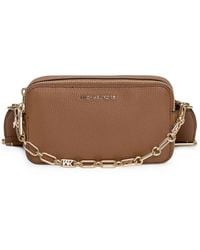 Michael Kors - Jet set kleine schultertasche aus genarbtem leder mit doppelreißverschluss - Lyst
