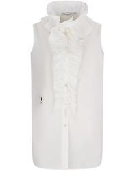Dior - Overhemden ,Wit ,Katoen Katoenen Overhemd Met Afneembaar Detail - Lyst