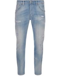 Dondup - Jeans brighton blu chiaro carrot fit con rotture - Lyst