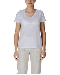 ARMANI EXCHANGE - V-Ausschnitt Kurzarm Baumwoll-T-Shirt - Lyst