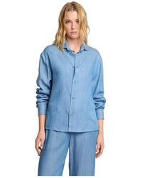 Kocca - Overhemden ,Blauw ,Chique Blouse Met Lange Mouwen Voor Een Feestje - Lyst