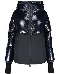 Herno - Jassen ,Blauw ,Polyester Donsjas Met Capuchon - Lyst
