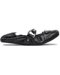 Balenciaga - Zwarte Leren Stadsballetschoenen - Lyst