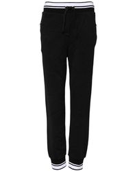 Dolce & Gabbana - Black Cotton Mid Waist Jogger Pants - Lyst