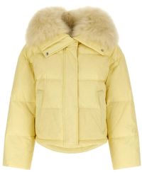 Yves Salomon - Jassen ,Geel ,Leer Army Down Jacket - Lyst