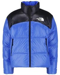 The North Face - Fitness ,Blauw ,Pertex Nuptse Reversible Jacket - Lyst