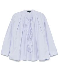 Jejia - Blaue lavallière-bluse mit rüschen-detail - Lyst