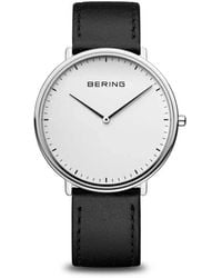 Bering - Accessoires ,Grijs ,Leer Horloge Ultra Dun 39 Mm Band Kalfsleer 15739-404 - Lyst