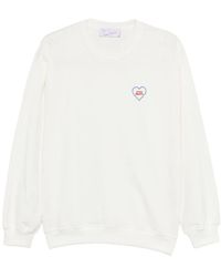 Giada Benincasa - Hoodies & Sweatvesten ,Wit ,Katoen Geborduurde Sweatshirt - Lyst