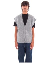 CYCLE - Truien & Vesten ,Grijs ,Brushed English Ribs Vest - Lyst