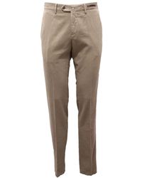 PT01 - Broeken ,Bruin ,Katoen Zakelijke Broek Slim Fit Katoen/Kasjmier - Lyst